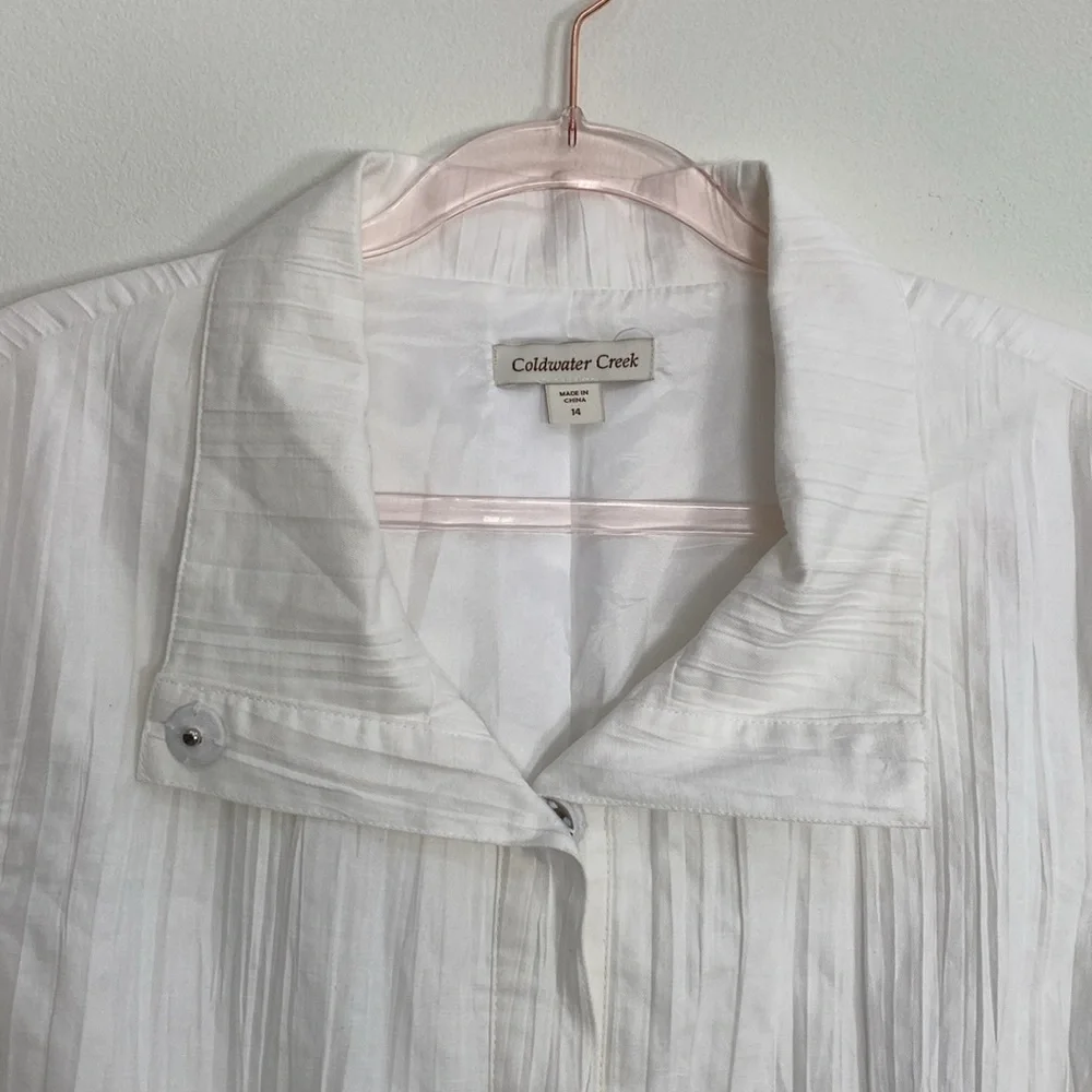 Coldwater Creek Blazer Crinkle Women's 14 Crinkle‎ Cotton Linen